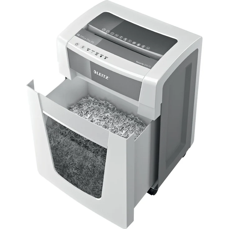Leitz IQ Office Pro Aktenvernichter, Mikroschnitt, Sicherheitsstufe P5, 15 Blatt Kapazität, 30L Abfallbehälter, Schredder, Weiß, 80050000 – Bild 5