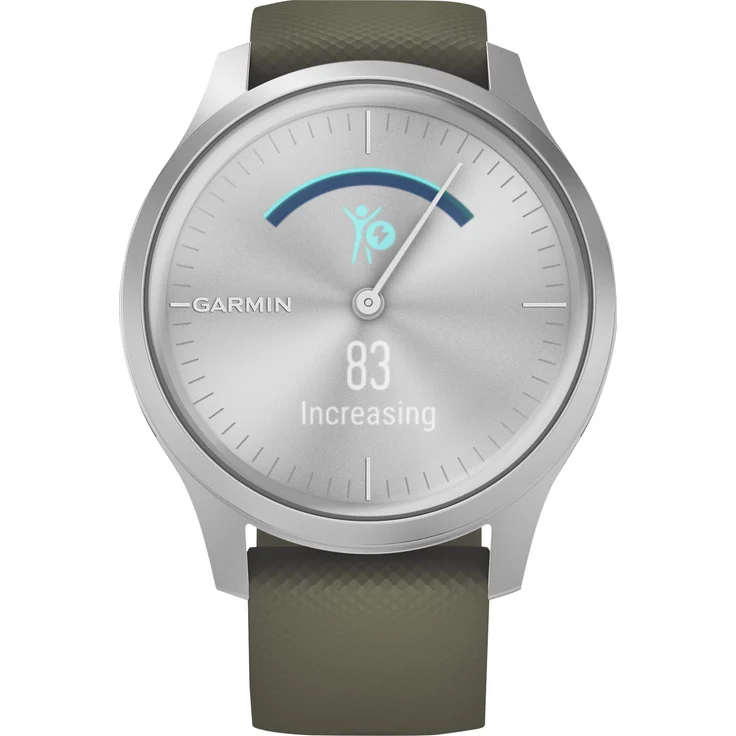 Garmin vivomove Style Hybrid-Smartwatch Unisex, Einheitsgröße, Silber/Moosgrün (010-02240-01) – Bild 8