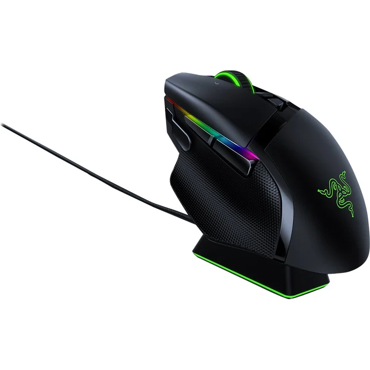 Razer Basilisk Ultimate - Kabellose Gaming-Maus mit 11 programmierbaren Tasten (HyperSpeed Technologie, Optischer Fokus+ Sensor, Optischer Maus-Switch, Chroma RGB Beleuchtung) mit Ladestation – Bild 6