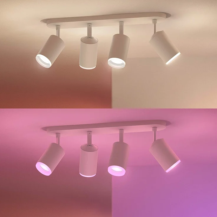 Philips Hue Bluetooth Fugato 4 Smart LED GU10 5.7 W Licht weiß und Farbe Kompatibel mit Alexa und Google Home – Bild 6