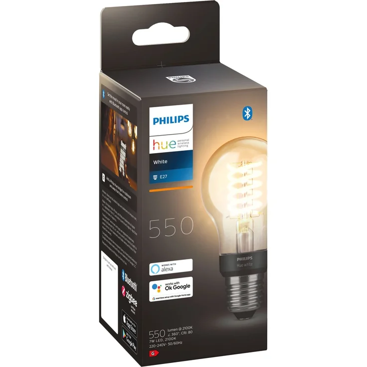 Philips Hue White Filament E27 LED Lampe, dimmbar, warmweißes Licht, steuerbar via App, kompatibel mit Amazon Alexa (Echo, Echo Dot) – Bild 3