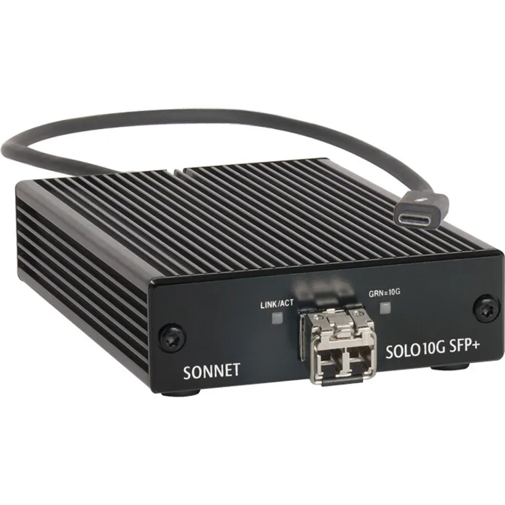 Sonnet Technologies Solo 10G Thunderbolt 3 zu SFP + 10 Gigabit Ethernet Adapter (SFP + [SR] enthalten) SOLO10G-SFP-T3