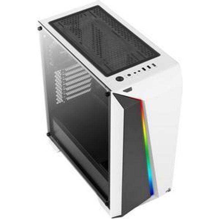 Aerocool CYLONPROWG, ATX RGB PC-Gehäuse, Hartglas, 12 cm Lüfter, weiß – Bild 2