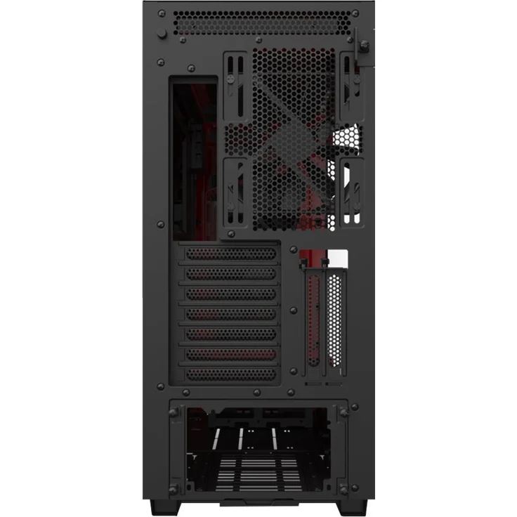 NZXT H710i - ATX-Mid-Tower-Gehäuse für Gaming-PCs - Front USB-C Port - Tempered Glass-Seitenfenster mit Schnellspanner - Vertikale GPU Montage möglich - Für Wasserkühlung nutzbar - Schwarz-Rot – Bild 14
