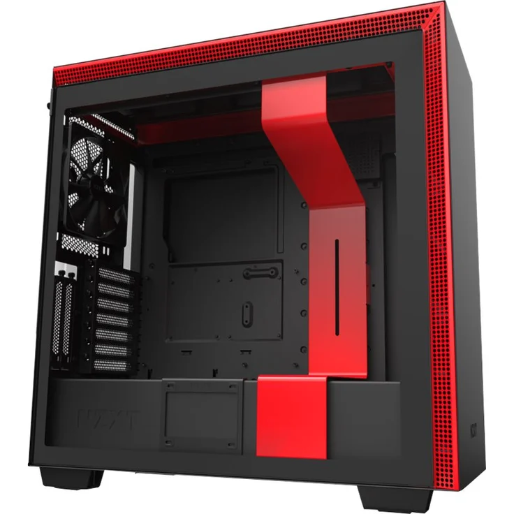 NZXT H710i - ATX-Mid-Tower-Gehäuse für Gaming-PCs - Front USB-C Port - Tempered Glass-Seitenfenster mit Schnellspanner - Vertikale GPU Montage möglich - Für Wasserkühlung nutzbar - Schwarz-Rot – Bild 10