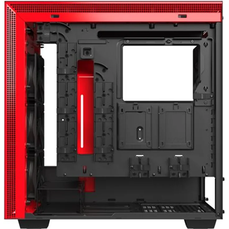 NZXT H710i - ATX-Mid-Tower-Gehäuse für Gaming-PCs - Front USB-C Port - Tempered Glass-Seitenfenster mit Schnellspanner - Vertikale GPU Montage möglich - Für Wasserkühlung nutzbar - Schwarz-Rot – Bild 13