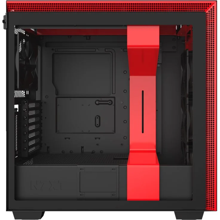 NZXT H710i - ATX-Mid-Tower-Gehäuse für Gaming-PCs - Front USB-C Port - Tempered Glass-Seitenfenster mit Schnellspanner - Vertikale GPU Montage möglich - Für Wasserkühlung nutzbar - Schwarz-Rot – Bild 17