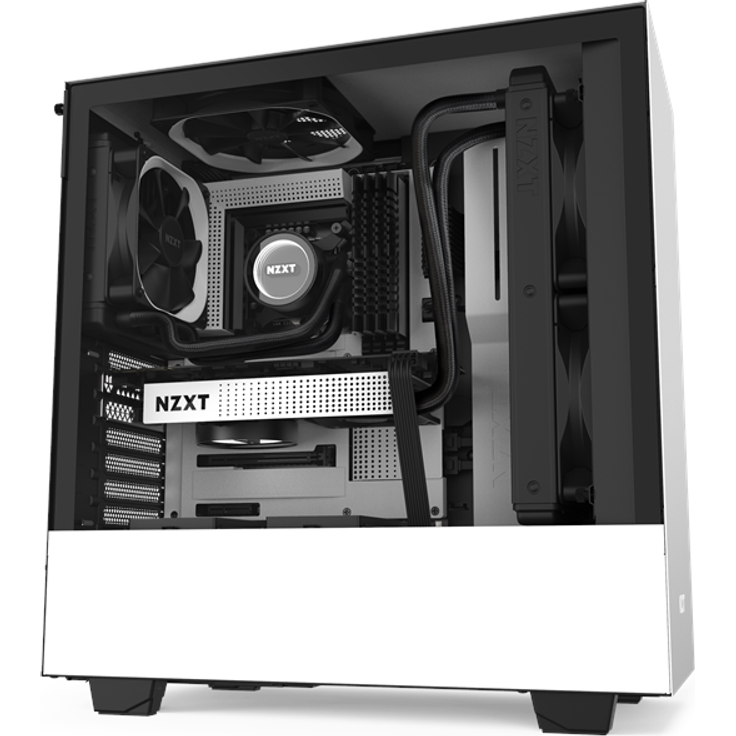 NZXT H510 - Kompaktes ATX-Mid-Tower-Gehäuse für Gaming-PCs - Front I-O USB Type-C Port - Tempered Glass-Seitenfenster - managementsystem - Für Wasserkühlung nutzbar - Weiß-Schwarz – Bild 10