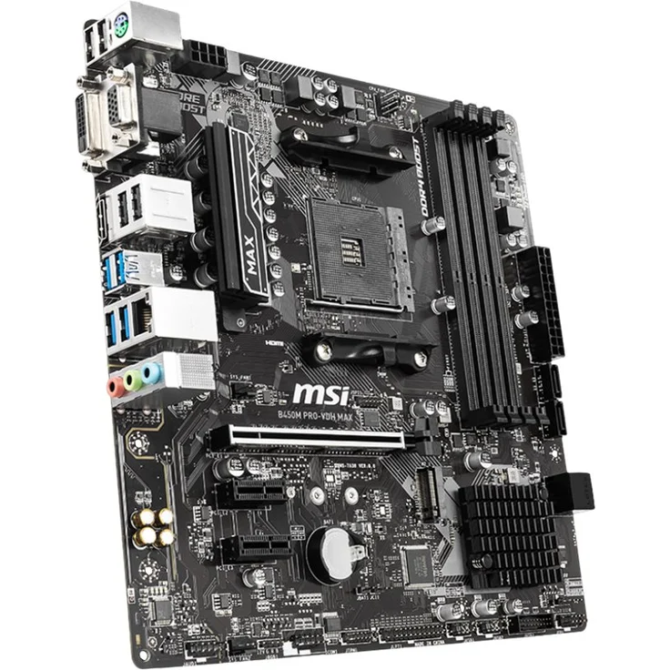 MSI B450M PRO-VDH Max - mini ATX, AMD B450, Sockel AM4, Dual-channel DDR4-SDRAM (B450M PRO-VDH MAX) – Bild 2