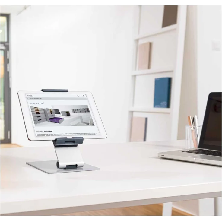 Durable 893023 Tablet Tischhalterung (für Tablets 7-13 Zoll, 360° drehbar mit Diebstahlsicherung) silber-anthrazit – Bild 4
