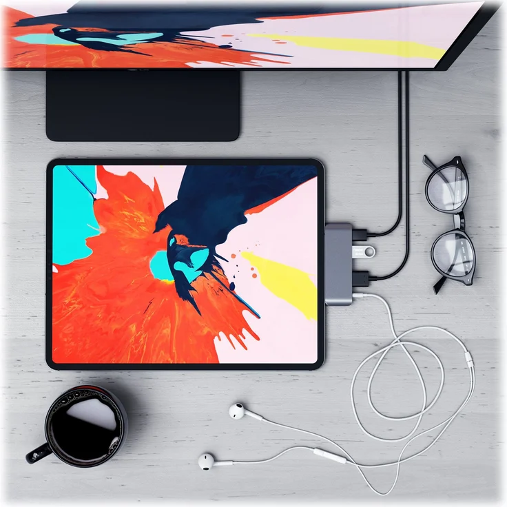 Satechi Aluminum Type-C Mobile Pro Hub für iPad Pro Space Gray (ST-TCMPHM) – Bild 3