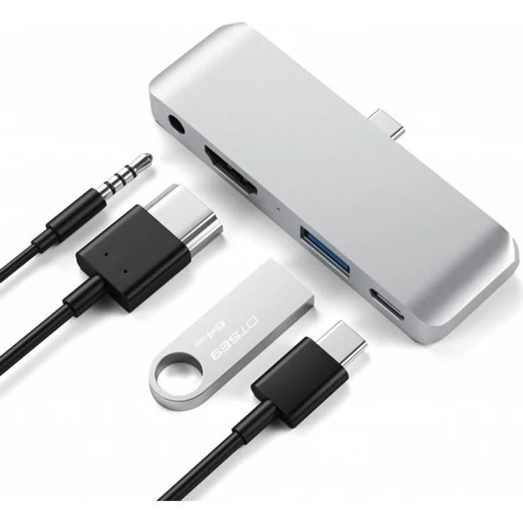 Satechi Aluminum Type-C Mobile Pro Hub für iPad Pro Silber (ST-TCMPHS) – Bild 2