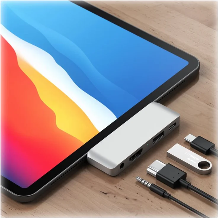 Satechi Aluminum Type-C Mobile Pro Hub für iPad Pro Silber (ST-TCMPHS) – Bild 3