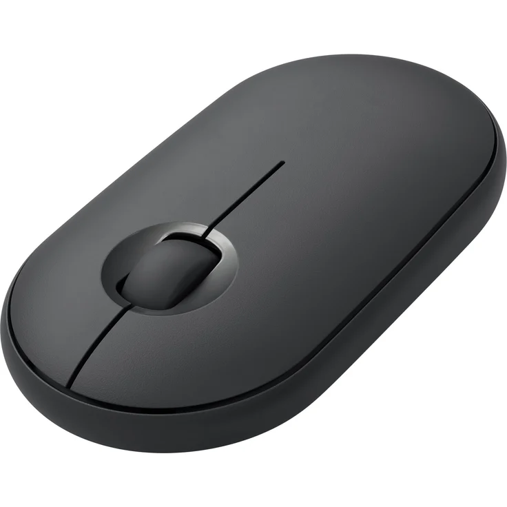 Logitech M350 Pebble Kabellose Maus, Bluetooth und 2.4 GHz Verbindung via Nano USB-Empfänger, 18-Monate Akkulaufzeit, 3 Tasten, Leises Klicken und Scrollen, PC-Mac-iPadOS - graphite-schwarz – Bild 3