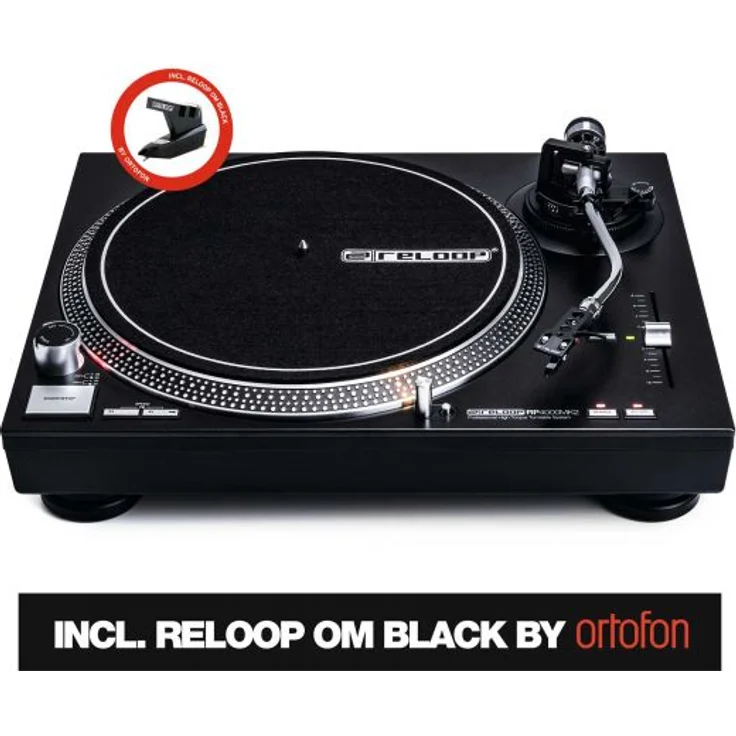 Reloop RP-4000 MK2 - DJ Plattenspieler mit starkem Torque Direktantrieb, Inkl. Plattenteller, OM Black Tonabnehmersystem, Headshell, Slipmat und Gegengewicht, schwarz – Bild 8