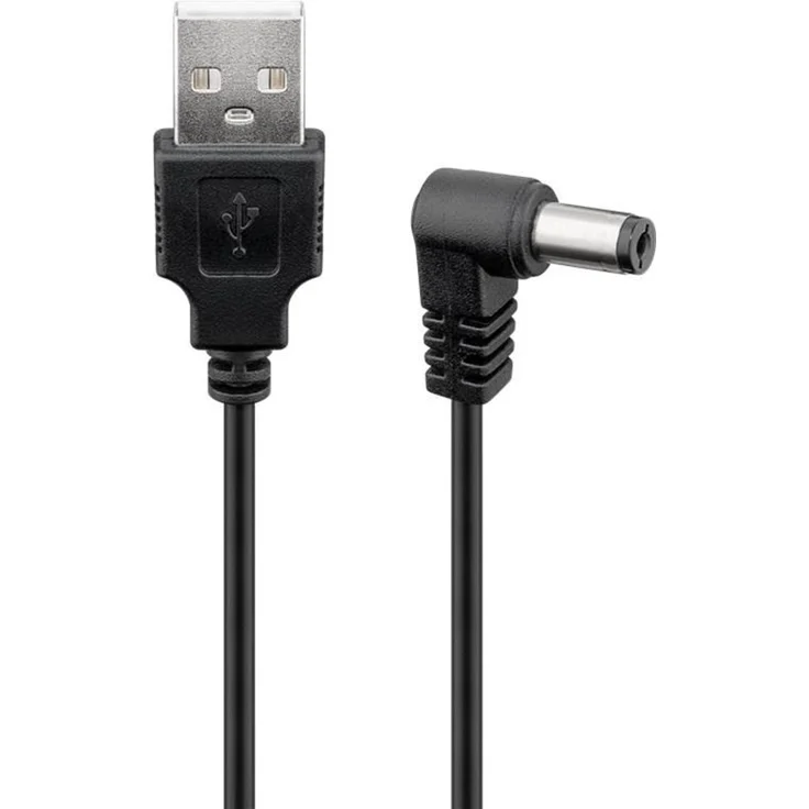 Goobay USB-DC-Kabel 5,5 x 2,1 mm, 1 m, Schwarz - für die Stromübertragung von USB-A-Port zu DC-Geräten (55158) – Bild 3