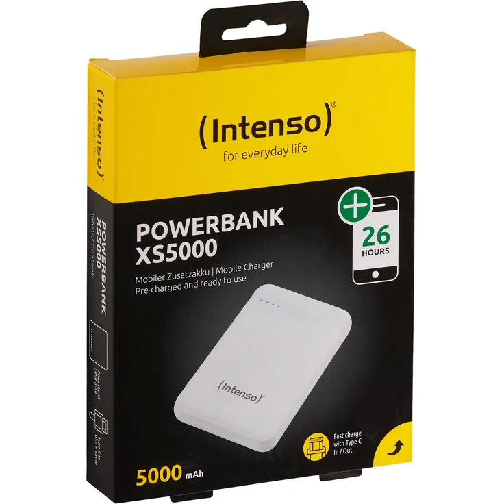 Intenso Powerbank XS 5000, externes Ladegerät (5000mAh, geeignet für Smartphone-Tablet PC-MP3 Player-Digitalkamera) weiß – Bild 3