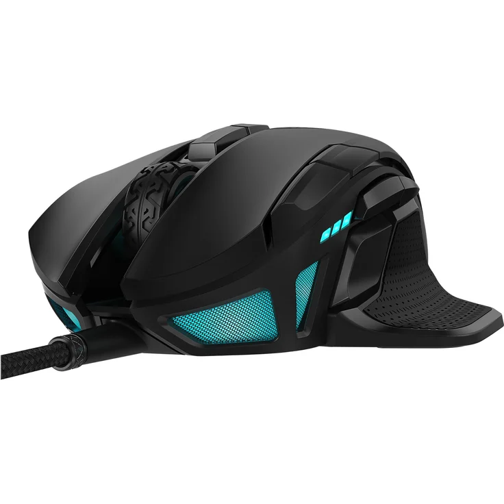 Corsair Nightsword RGB, Anpassbare Performance FPS-MOBA-Optisch-Gaming-Maus (18.000DPI Optisch Sensor, Gewichtssystem, 10 vollständig programmierbare Tasten, RGB-LED-Hintergrundbeleuchtung) schwarz – Bild 7