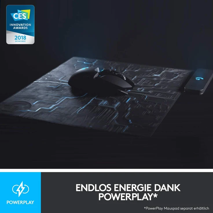 Logitech G903 LIGHTSPEED kabellose Gaming-Maus (mit Hero 16K-Sensor, 140+ Stunden Akkulaufzeit mit wiederaufladbarem Akku und Lightsync Rgb. Powerplay-kompatibel, Deutsche Verpackung - Schwarz – Bild 6