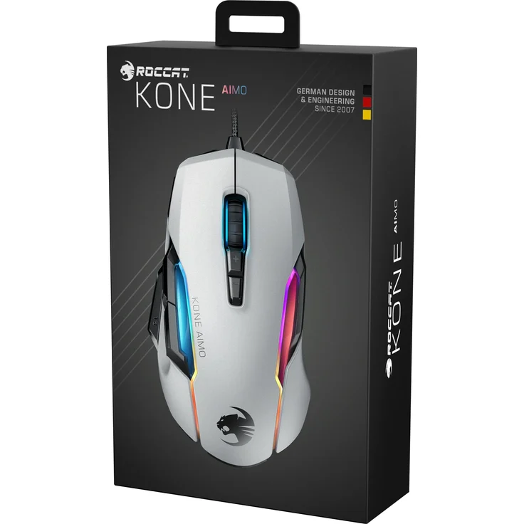 Roccat Kone AIMO Gaming Maus (hohe Präzision, Optischer Owl-Eye Sensor (100 bis 16.000 Dpi), RGB AIMO LED Beleuchtung, 23 programmierbare Tasten, Designt in Deutschland, USB), weiß(remastered) – Bild 2