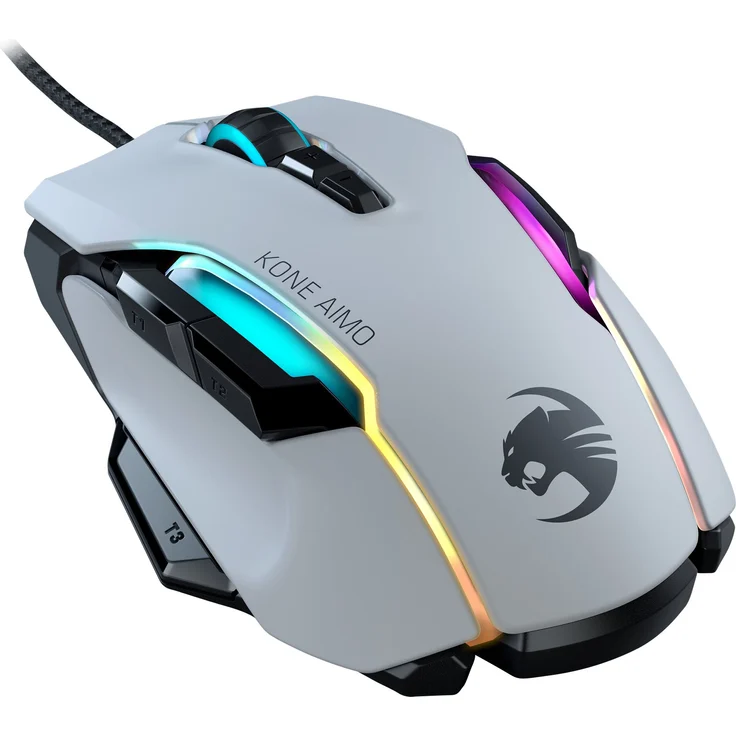 Roccat Kone AIMO Gaming Maus (hohe Präzision, Optischer Owl-Eye Sensor (100 bis 16.000 Dpi), RGB AIMO LED Beleuchtung, 23 programmierbare Tasten, Designt in Deutschland, USB), weiß(remastered) – Bild 4