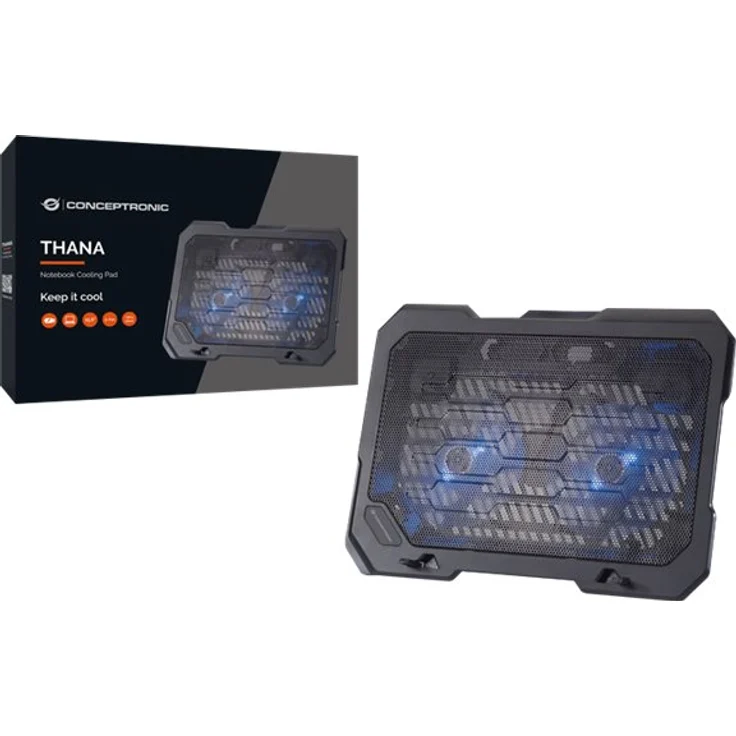 Conceptronic Thana 01B Notebook Cooling Pad, bis 15.6''-2 Lüfte – Bild 3