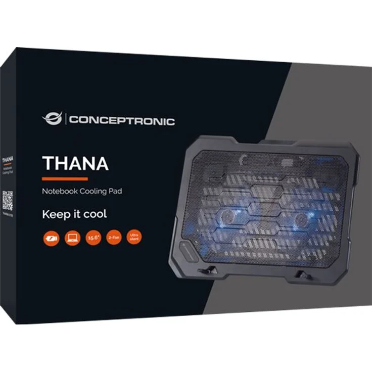 Conceptronic Thana 01B Notebook Cooling Pad, bis 15.6''-2 Lüfte – Bild 2