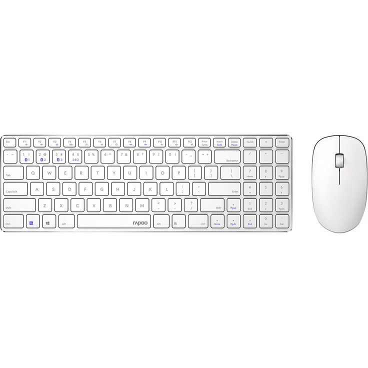 Rapoo 9300M Tastatur RF Wireless + Bluetooth QWERTZ Deutsch Weiß (18136)