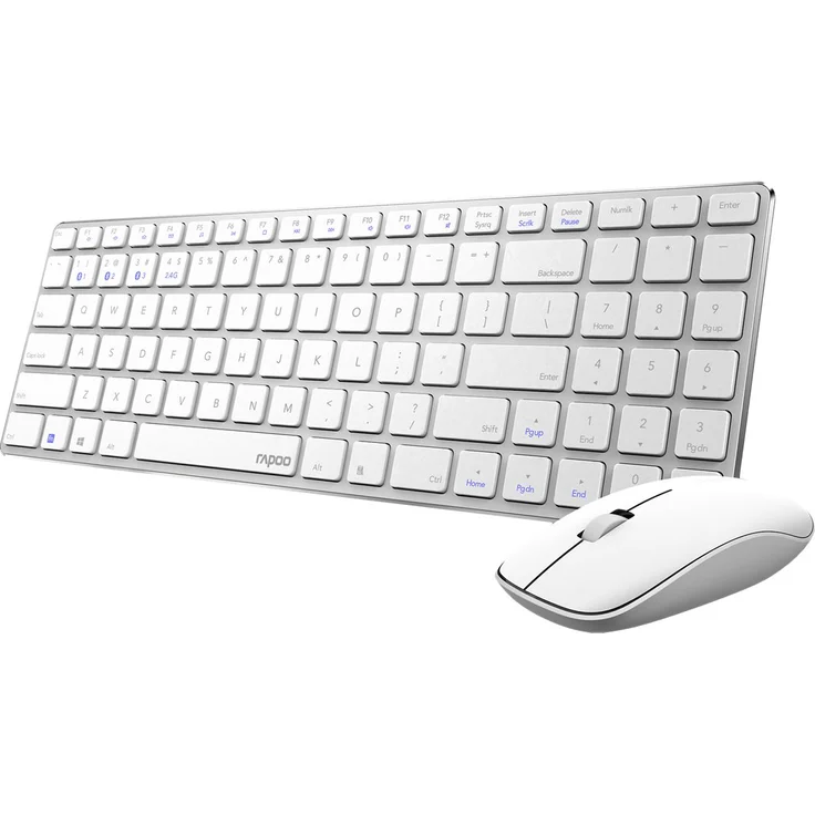 Rapoo 9300M Tastatur RF Wireless + Bluetooth QWERTZ Deutsch Weiß (18136) – Bild 3
