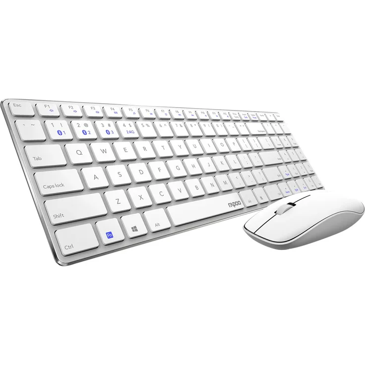 Rapoo 9300M Tastatur RF Wireless + Bluetooth QWERTZ Deutsch Weiß (18136) – Bild 2