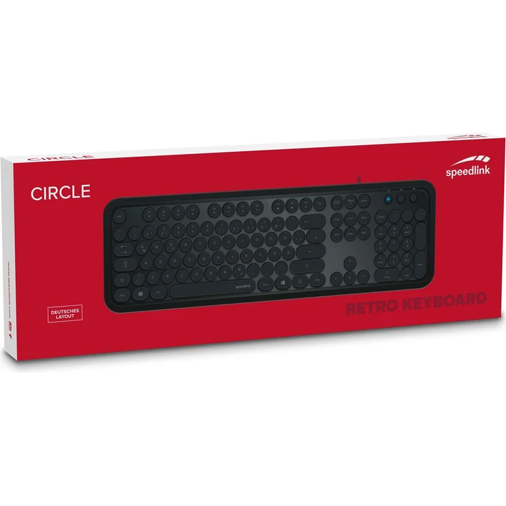 SPEEDLINK CIRCLE RETRO - Tastatur - USB - Schwarz (SL-640004-BK) Deutsches Tastaturlayout QWERTZ – Bild 2
