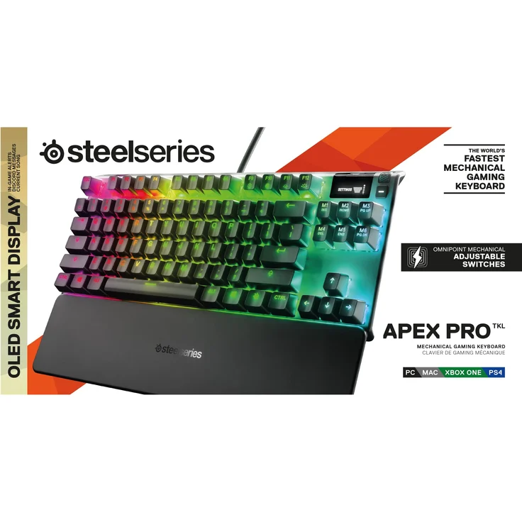 SteelSeries Apex Pro TKL Mechanische Gaming-Tastatur mit anpassbarer Betätigung OLED Smart Display Deutsches QWERTZ - Kompakt -Layout – Bild 8
