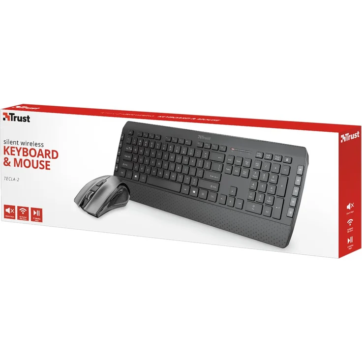 Trust Tecla-2 - Tastatur-und-Maus-Set - kabellos - Deutsch QWERTZ (23415) – Bild 7