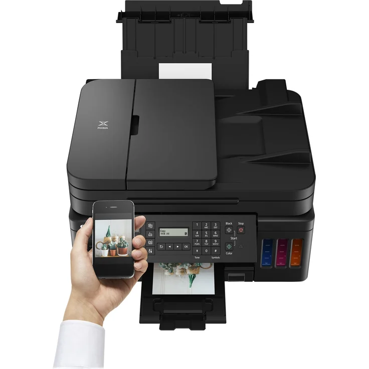 Canon PIXMA G7050 (4-in-1) Multifunktionsdrucker - (Tintenstrahl) Farbe, Druckgeschwindigkeit: 13 s/w, 6,8 Farbe, Auflösung: 4800 x 1200, USB, LAN, WLAN, Mobile Print (3114C006) – Bild 16