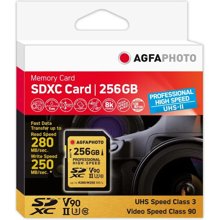 AgfaPhoto SDXC UHS II 256GB Professional High Speed U3 V90
