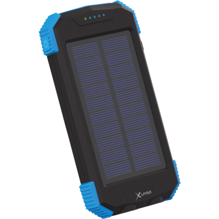XLayer Powerbank Plus Solar Wireless 10000mAh Schwarz-Blau (12970101738) – Bild 2