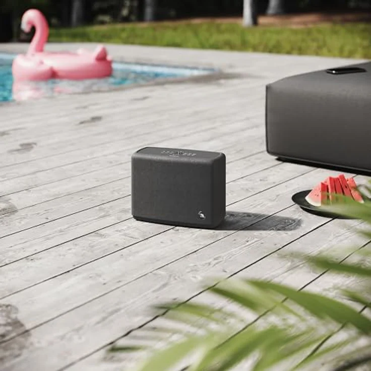 Audio Pro A15W, Tragbarer kabelloser Multiroom Lautsprecher mit 40W Class-D, 19h Akku, IPX2 Spritzwasserschutz, AirPlay 2, Google Cast, Bluetooth, Schwarz – Bild 2
