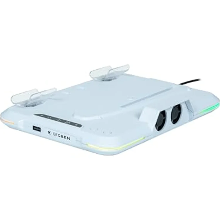 NACON Ladestation für Playstation 5 Classic und Slim, Dual-Ladegerät mit RGB-Lichteffekten, kompatibel mit digitalen Konsolen und Festplatten. – Bild 4