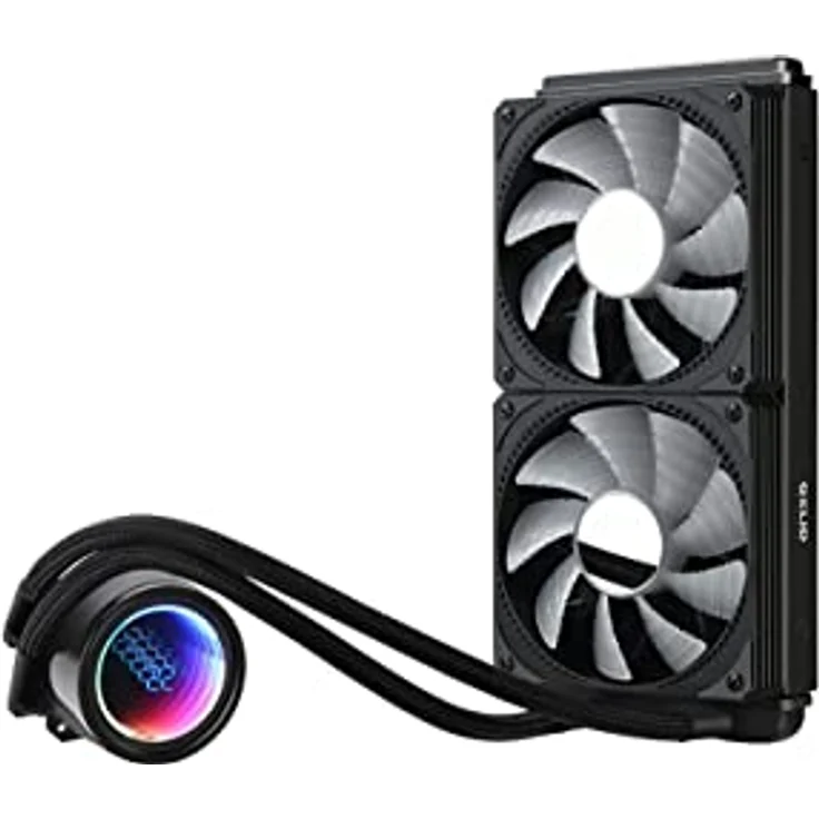 Gelid Solutions Liquid 240 - All-in-One CPU AIO Wasserkühler mit 2x 120mm RGB Lüfter, 750-1800 U/min, AM5 und LGA 1700 kompatibel, beinhaltet GC4 Wärmeleitpaste. – Bild 2