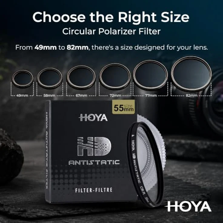 Hoya CIR-PL HD Antistatic, 55mm Polfilter für verbesserte Farbsättigung und Kontrast, staub- und wasserabweisend – Bild 8