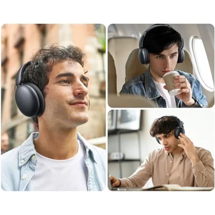 Joyroom J-Head Serie Jr-Jh1 Drahtlose Kopfhörer mit Anc Bluetooth - Schwarz, Hybrid ANC, 120 Stunden Wiedergabe, digitales Einstellrad – Bild 9