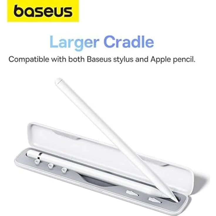 Baseus Smooth Writing 2, Stylus-Hülle für Tablet in Weiß, mit magnetischem Design und Platz für Zubehör – Bild 6