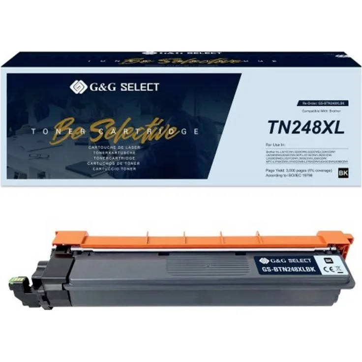 G&G Toner für Brother TN-248XLBK, Kompatibel Schwarz, Druckleistung bis 3000 Seiten, XL-Variante