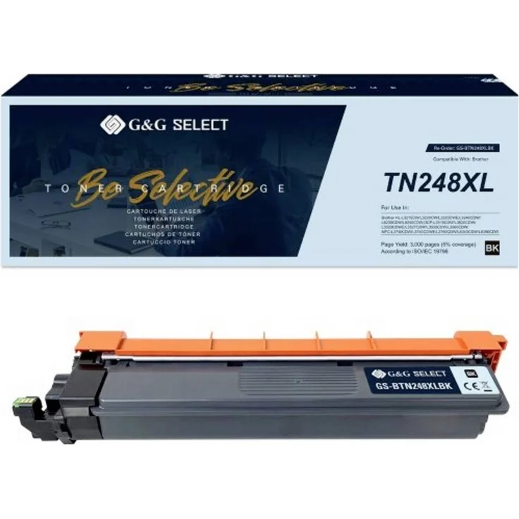 G&G Toner für Brother TN-248XLBK, Kompatibel Schwarz, Druckleistung bis 3000 Seiten, XL-Variante