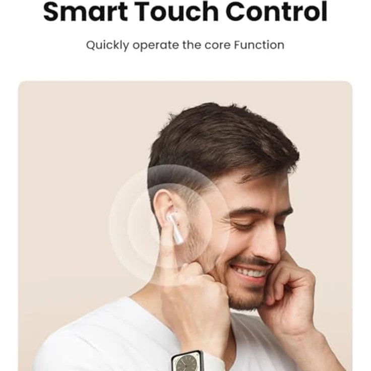 Ugreen HiTune T6 Wireless Kopfhörer mit ANC Funktion + Usb-A - Usb-C Kabel - Weiß – Bild 7