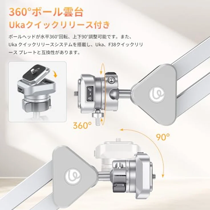 ULANZI TH04 Kamera-Überkopf-Stativhalterung, flexibler Mikrofon-Galgenarm mit 360° drehbarem Kugelkopf, Tragfähigkeit 2,0 kg – Bild 4