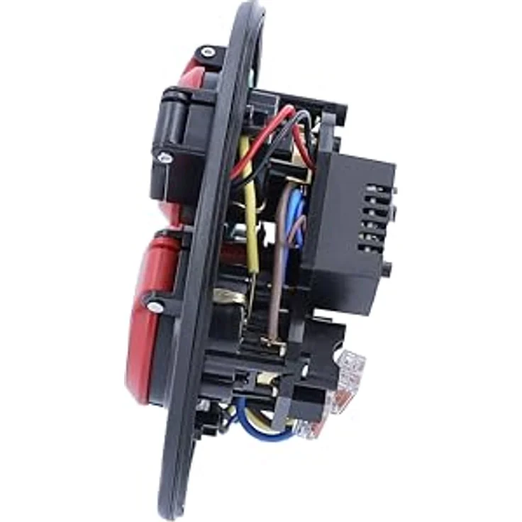 as - Schwabe 3-fach-Steckdoseneinsatz für Kabeltrommeln 230V/16A, mit Klappdeckel rot, Thermoschutzschalter, USB-Ausgang 5V/1A, IP54, Schwarz, 11584 – Bild 3
