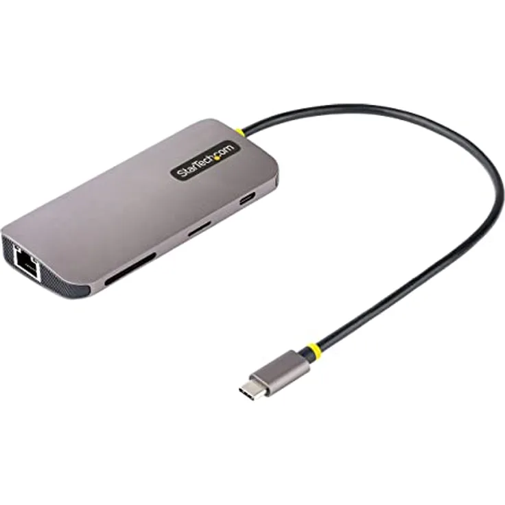 StarTech.com USB C Multiport Adapter, 4K 60Hz HDMI Anschluss, 5Gbit/s USB-A Hub, USB C auf HDMI, 100W PD, GbE, SD/MicroSD, 30cm Kabel, Reiseadapter, Thunderbolt 3 Dockingstation (115B-USBC-MULTIPORT)