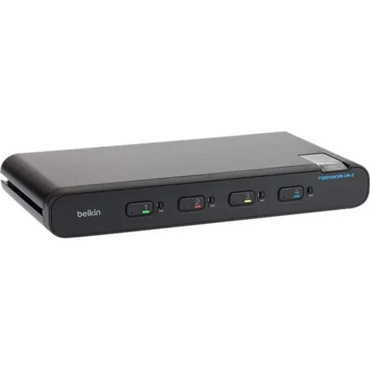 Belkin Universal 2nd Gen Secure KVM Switch 4-Port Single Head, KVM-/Audio-Switch für 1 lokalen Benutzer