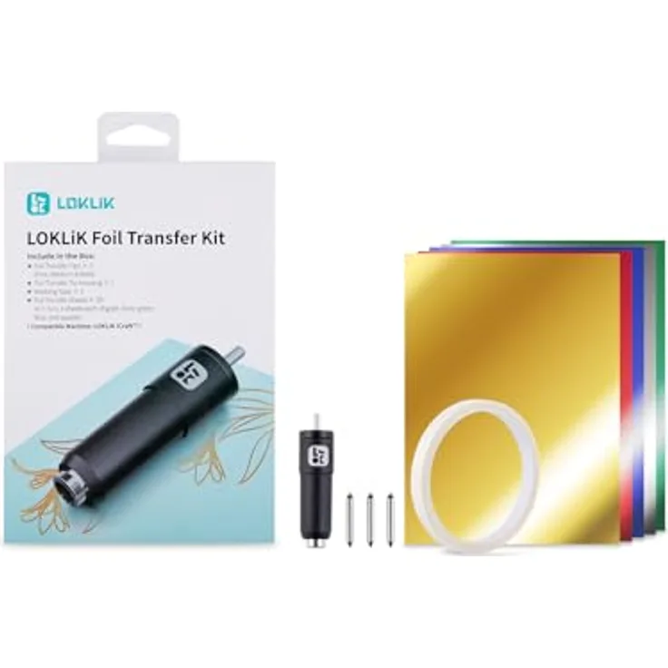 Loklik iCraft™ Folien-Transfer-Kit, Set für luxuriöse Foliendekorationen mit austauschbaren Spitzen für feine, mittlere und dicke Linien